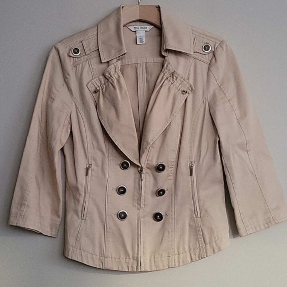 WHBM Beige Double-Breasted Women's Jacket